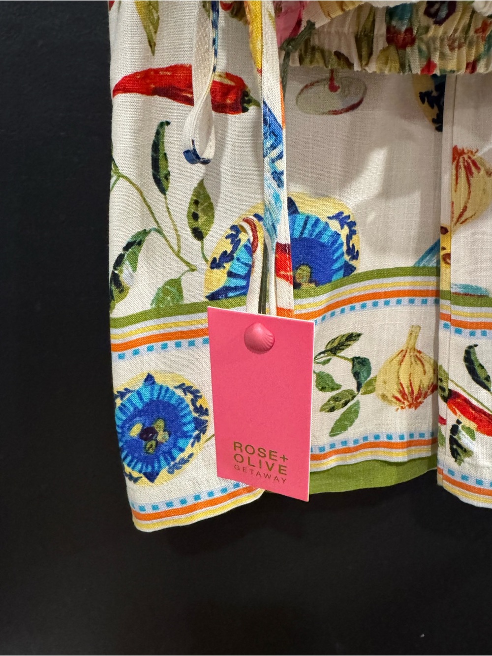 Rose + Olive Resort Printed Two-Piece Lounge Set - Cream Multicolor - Picture 9 of 13